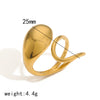 Wholesale Women's Stainless Steel Geometric Snakeshaped Electroplated Ring