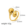 Wholesale Women's Stainless Steel Geometric Snakeshaped Electroplated Ring