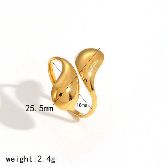 Wholesale Women's Stainless Steel Geometric Snakeshaped Electroplated Ring