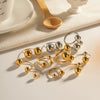 Wholesale Women's Stainless Steel Geometric Spherical Earrings With Electroplating Treatment