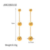 Wholesale Women's Stainless Steel Geometric Spherical Earrings With Electroplating Treatment