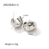 Wholesale Women's Stainless Steel Geometric Spherical Water Droplets Hollow Electroplated Earrings Jewelry