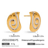 Wholesale Women's Stainless Steel Geometric Spiral Electroplated Earrings Modern Minimalist Design