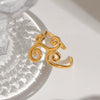 Wholesale Women's Stainless Steel Geometric Spiral Opening Joker Ring With 18K Gold Electroplating Trend Jewelry