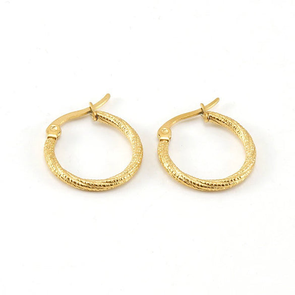 Wholesale Women's Stainless Steel Geometric Spiral Round Earrings With Electroplating Retro Style