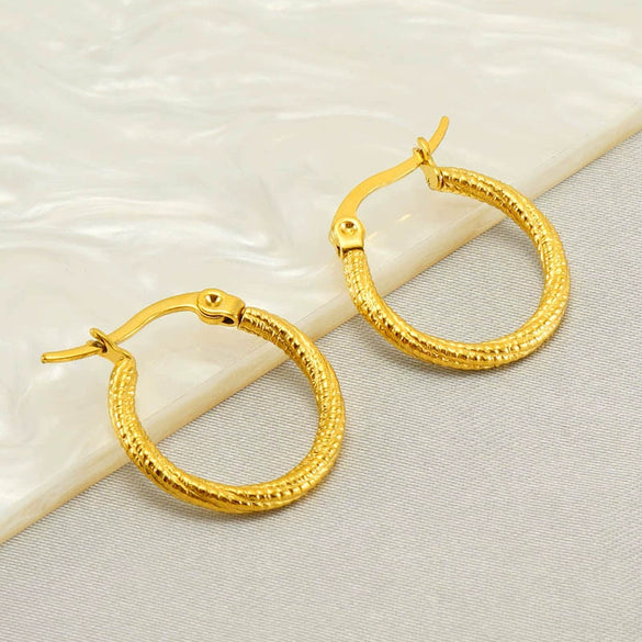 Wholesale Women's Stainless Steel Geometric Spiral Round Earrings With Electroplating Retro Style