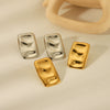 Wholesale Women's Stainless Steel Geometric Square Earrings With Electroplating Design