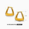 Wholesale Women's Stainless Steel Geometric Square Earrings With Electroplating Treatment Hip Hop Style