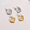 Wholesale Women's Stainless Steel Geometric Square Earrings With Gold Color Electroplating