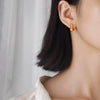 Wholesale Women's Stainless Steel Geometric Square Earrings With Gold Color Electroplating