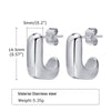 Wholesale Women's Stainless Steel Geometric Square Earrings With Gold Color Electroplating