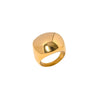 Wholesale Women's Stainless Steel Geometric Square Ring With Electroplating