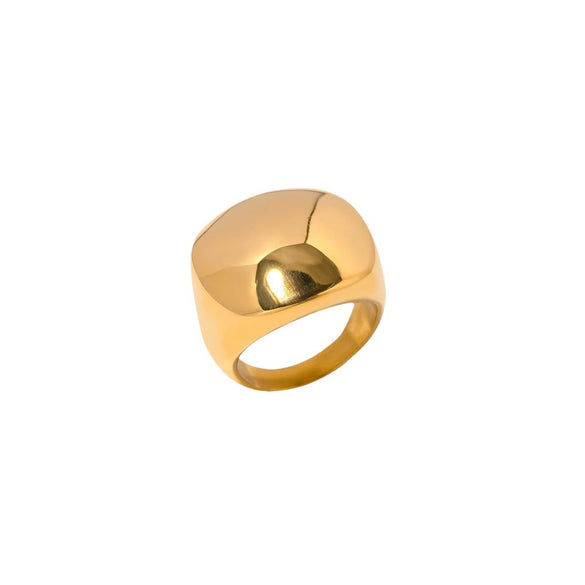 Wholesale Women's Stainless Steel Geometric Square Ring With Electroplating