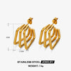 Wholesale Women's Stainless Steel Geometric Square Three Layer Gold Plated Electroplated Earrings