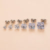Wholesale Women's Stainless Steel Geometric Square Zircon Electroplated Ear Nail