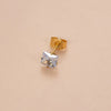 Wholesale Women's Stainless Steel Geometric Square Zircon Electroplated Ear Nail