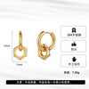 Wholesale Women's Stainless Steel Geometric Square Zircon Hoop Earrings With Vacuum Real Gold Plating In Pvd Furnace