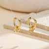 Wholesale Women's Stainless Steel Geometric Square Zircon Hoop Earrings With Vacuum Real Gold Plating In Pvd Furnace
