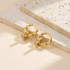 Wholesale Women's Stainless Steel Geometric Square Zircon Hoop Earrings With Vacuum Real Gold Plating In Pvd Furnace