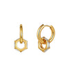 Wholesale Women's Stainless Steel Geometric Square Zircon Hoop Earrings With Vacuum Real Gold Plating In Pvd Furnace