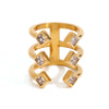 Wholesale Women's Stainless Steel Geometric Stacked Ring With Electroplating
