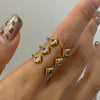 Wholesale Women's Stainless Steel Geometric Stacked Ring With Electroplating