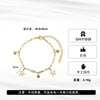 Wholesale Women's Stainless Steel Geometric Star And Small Bead Design Vacuum Electroplated Anklet