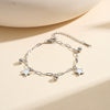 Wholesale Women's Stainless Steel Geometric Star And Small Bead Design Vacuum Electroplated Anklet