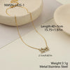 Wholesale Women's Stainless Steel Geometric Star Pin Multilayered Stacking Necklace With Electroplating