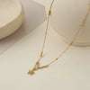 Wholesale Women's Stainless Steel Geometric Star Pin Multilayered Stacking Necklace With Electroplating