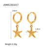 Wholesale Women's Stainless Steel Geometric Starfish Pendant Earrings With Electroplating Treatment Retro Ins Style