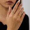 Wholesale Women's Stainless Steel Geometric Stars Adjustable Opening Ring Jewelry With Electroplating And Minimalist Style