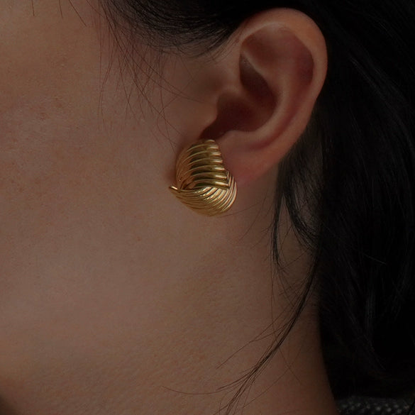 Wholesale Women's Stainless Steel Geometric Striped Cross Electroplated Earrings Light Luxury Highend