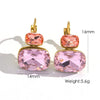 Wholesale Women's Stainless Steel Geometric Style Earrings Inlaid With Colorful Zircon And Set With Diamonds In Ins Luxury Style With Vacuum Furnace Electroplating