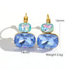 Wholesale Women's Stainless Steel Geometric Style Earrings Inlaid With Colorful Zircon And Set With Diamonds In Ins Luxury Style With Vacuum Furnace Electroplating