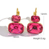 Wholesale Women's Stainless Steel Geometric Style Earrings Inlaid With Colorful Zircon And Set With Diamonds In Ins Luxury Style With Vacuum Furnace Electroplating