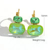 Wholesale Women's Stainless Steel Geometric Style Earrings Inlaid With Colorful Zircon And Set With Diamonds In Ins Luxury Style With Vacuum Furnace Electroplating