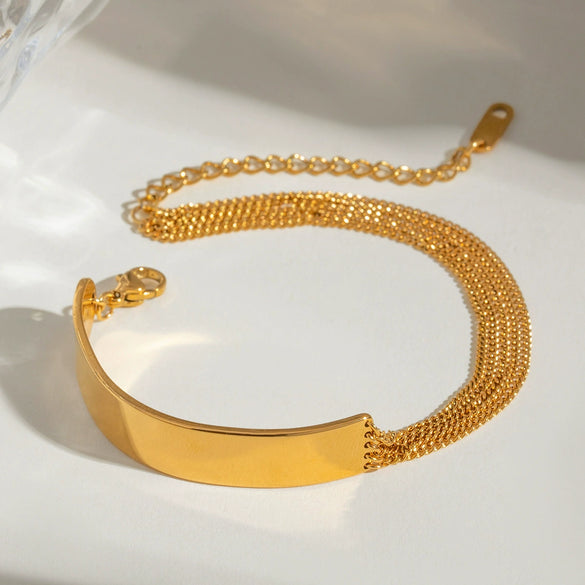 Wholesale Women's Stainless Steel Geometric Style Electroplated Chain Bracelet Jewelry
