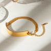 Wholesale Women's Stainless Steel Geometric Style Electroplated Chain Bracelet Jewelry