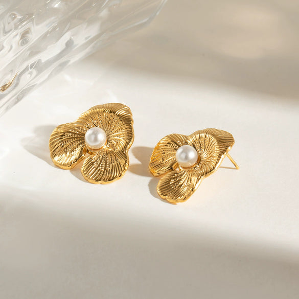 Wholesale Women's Stainless Steel Geometric Style Electroplated Earrings