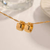 Wholesale Women's Stainless Steel Geometric Style Electroplated Earrings