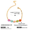 Wholesale Women's Stainless Steel Geometric Style Electroplated Flower Rice Beads Bracelet