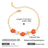 Wholesale Women's Stainless Steel Geometric Style Electroplated Flower Rice Beads Bracelet