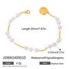 Wholesale Women's Stainless Steel Geometric Style Electroplated Specialshaped Pearl Bracelet