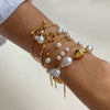 Wholesale Women's Stainless Steel Geometric Style Electroplated Specialshaped Pearl Bracelet