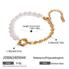 Wholesale Women's Stainless Steel Geometric Style Electroplated Specialshaped Pearl Bracelet