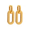 Wholesale Women's Stainless Steel Geometric Style Ins Luxury Exaggerated Chain Pendant Earrings With Electroplating