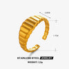 Wholesale Women's Stainless Steel Geometric Style Ring With 18K Gold Plated Electroplating