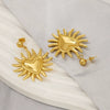 Wholesale Women's Stainless Steel Geometric Sunflower Design Water Plated Earrings Jewelry