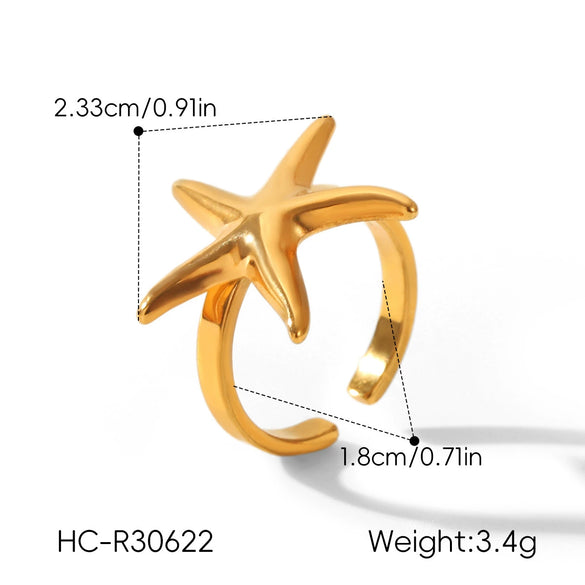 Wholesale Women's Stainless Steel Geometric Sunflower Open Ring With Electroplating